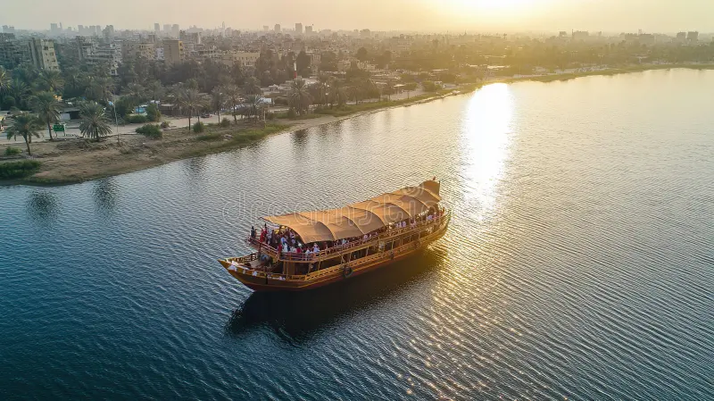 sunset-nile-cruise-felucca-egypt-tourists-city-backdrop-travel-389093968